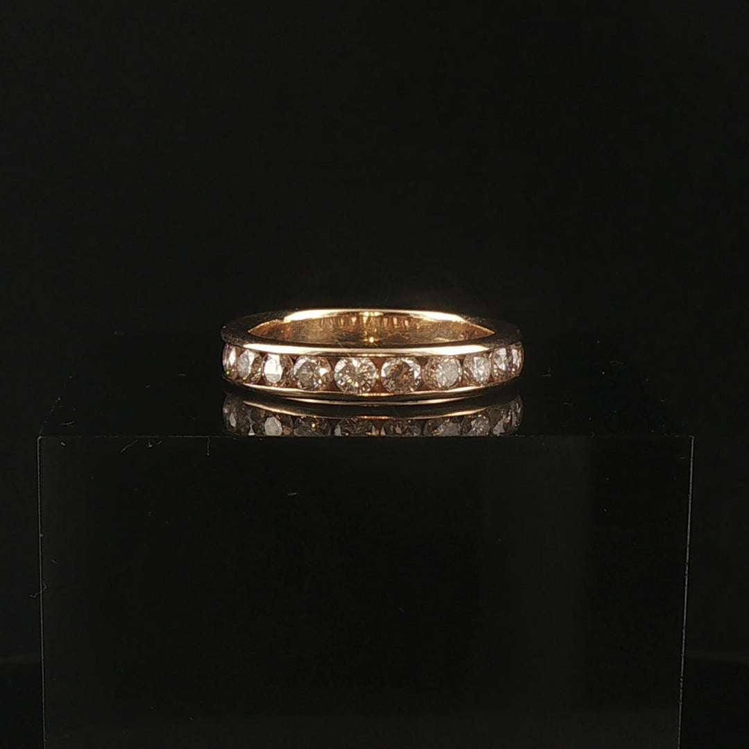 14k Yellow Gold and 1cttw Diamond Vintage 4mm Half Eternity Band Ring Size 6.5