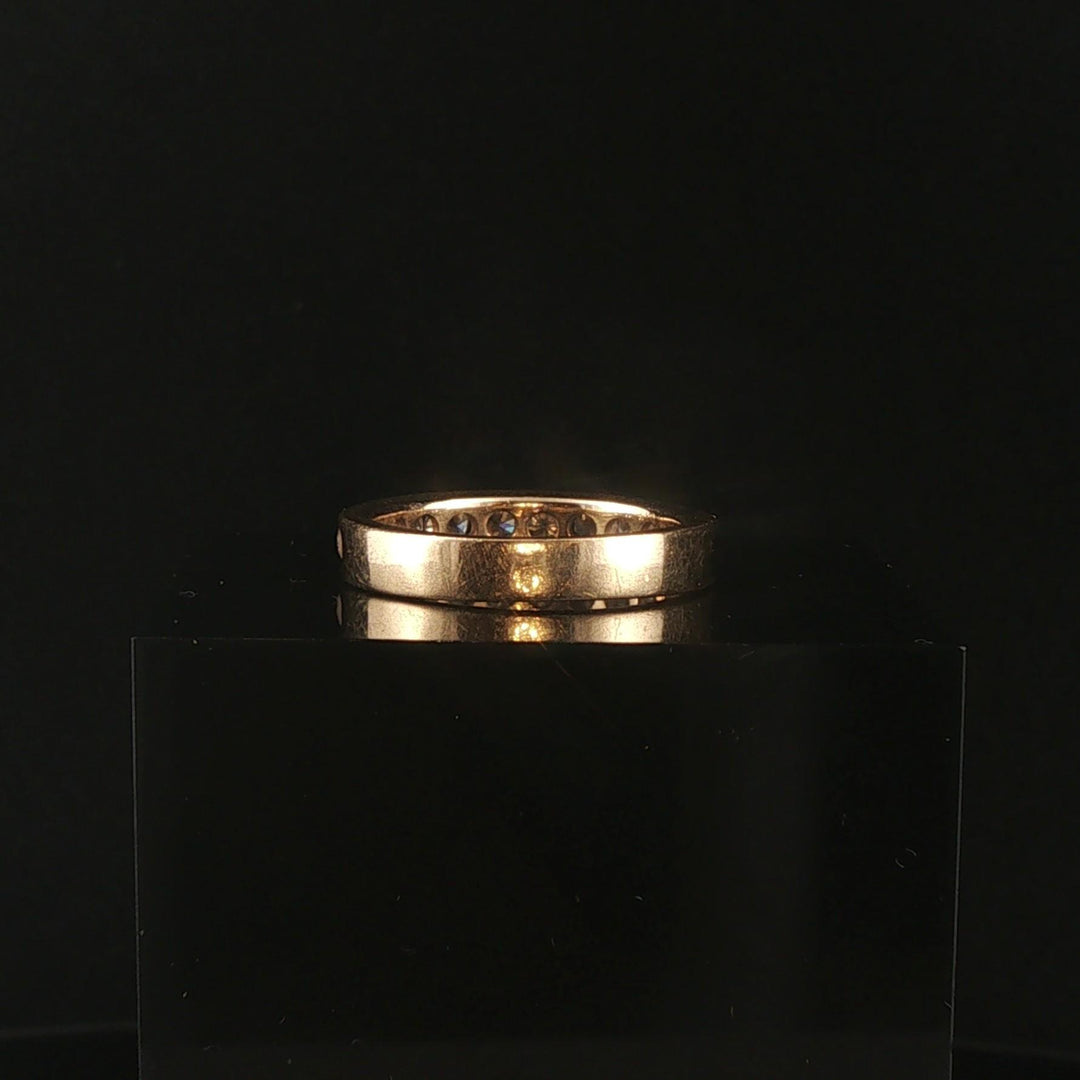 14k Yellow Gold and 1cttw Diamond Vintage 4mm Half Eternity Band Ring Size 6.5