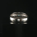 14k White Gold and 0.50cttw Five Diamond Men's Solid Band Ring Size 11