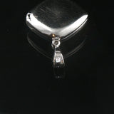 14k White Gold and Diamond Vintage Filigree Locket Pendant 1"
