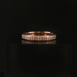 14k Rose Gold and 0.50cttw Diamond Half Eternity Two Row Band Ring Size 9.5