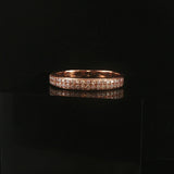 14k Rose Gold and 0.50cttw Diamond Half Eternity Two Row Band Ring Size 9.5
