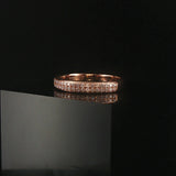 14k Rose Gold and 0.50cttw Diamond Half Eternity Two Row Band Ring Size 9.5