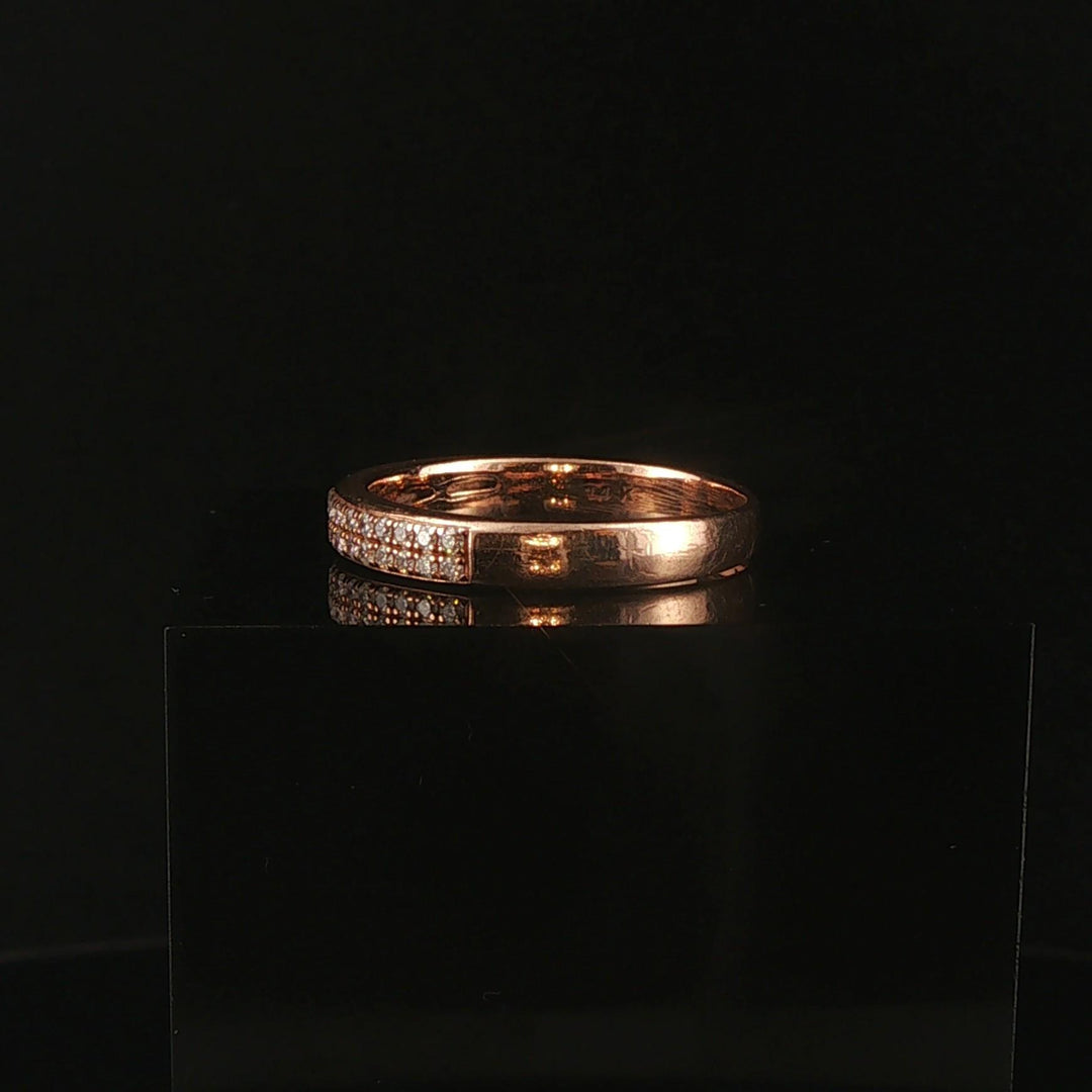 14k Rose Gold and 0.50cttw Diamond Half Eternity Two Row Band Ring Size 9.5