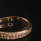 14k Rose Gold and 0.50cttw Diamond Half Eternity Two Row Band Ring Size 9.5