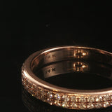 14k Rose Gold and 0.50cttw Diamond Half Eternity Two Row Band Ring Size 9.5