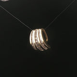 14k Yellow Gold and 1cttw Round and Baguette Diamond Slide Pendant
