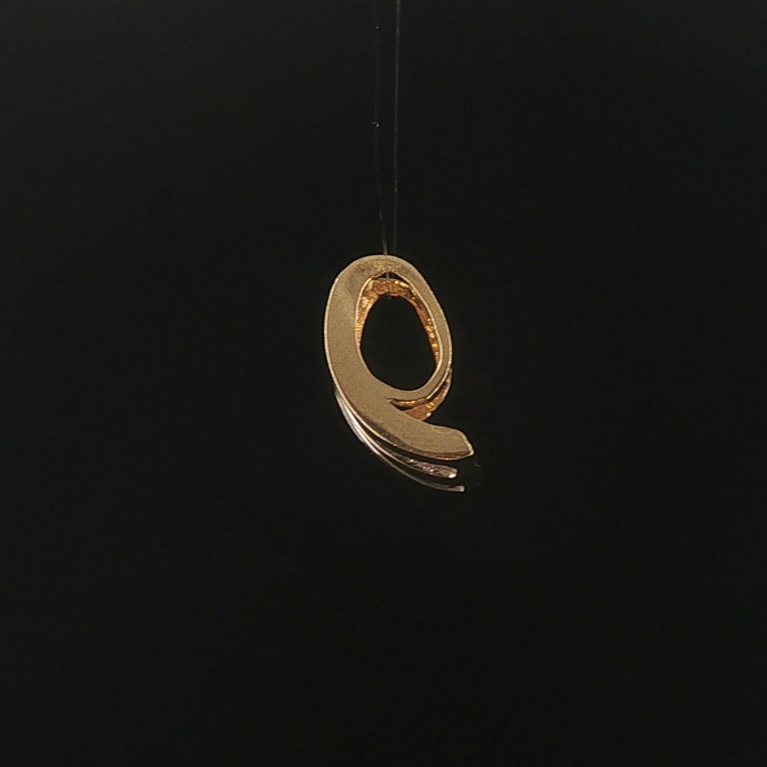 14k Yellow Gold and 1cttw Round and Baguette Diamond Slide Pendant