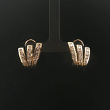 14k Yellow Gold 2cttw Diamond Fancy Huggie Earrings
