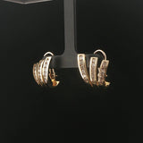 14k Yellow Gold 2cttw Diamond Fancy Huggie Earrings