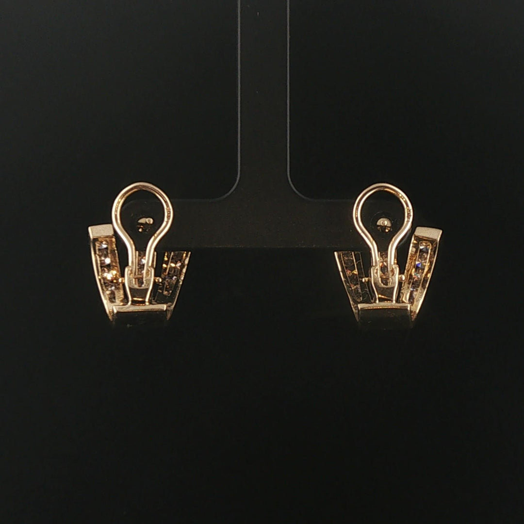 14k Yellow Gold 2cttw Diamond Fancy Huggie Earrings