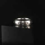 14k White Gold and 0.15cttw Flush Set Diamond 6mm Band Ring Size 8.25