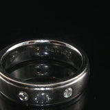 14k White Gold and 0.15cttw Flush Set Diamond 6mm Band Ring Size 8.25