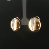 14k Yellow Gold and 1cttw Diamond Vintage Circle Disc Stud Earrings