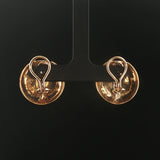 14k Yellow Gold and 1cttw Diamond Vintage Circle Disc Stud Earrings