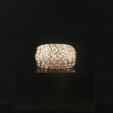 14k Yellow Gold and 0.40cttw Domed Pave Band Ring Size 9