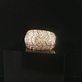 14k Yellow Gold and 0.40cttw Domed Pave Band Ring Size 9
