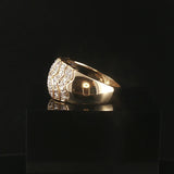 14k Yellow Gold and 0.40cttw Domed Pave Band Ring Size 9