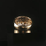 14k Yellow Gold and 0.40cttw Domed Pave Band Ring Size 9