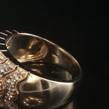 14k Yellow Gold and 0.40cttw Domed Pave Band Ring Size 9