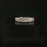 14k White Gold and 1cttw Diamond Half Eternity Two Row Band Ring Size 7