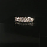 14k White Gold and 1cttw Diamond Half Eternity Two Row Band Ring Size 7