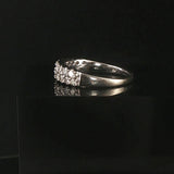 14k White Gold and 1cttw Diamond Half Eternity Two Row Band Ring Size 7
