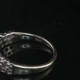 14k White Gold and 1cttw Diamond Half Eternity Two Row Band Ring Size 7