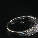 14k White Gold and 1cttw Diamond Half Eternity Two Row Band Ring Size 7