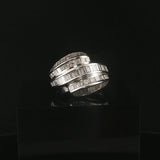 14k White Gold and 1.40cttw Princess and Baguette Diamond Ring Size 7