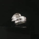 14k White Gold and 1.40cttw Princess and Baguette Diamond Ring Size 7