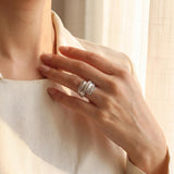 14k White Gold and 1.40cttw Princess and Baguette Diamond Ring Size 7