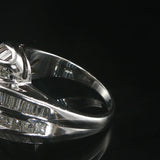 14k White Gold and 1.40cttw Princess and Baguette Diamond Ring Size 7