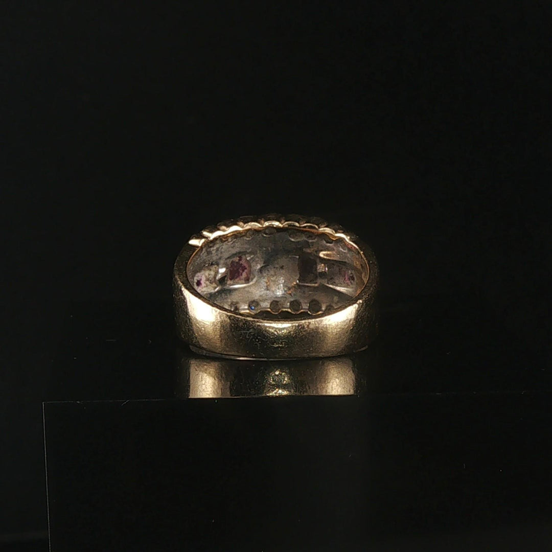 14k Yellow Gold Ruby and 0.40cttw Diamond Vintage Band Ring Size 4.25