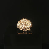 14k Yellow Gold and Diamond Lion's Head Ring Size 7