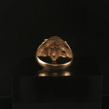14k Yellow Gold and Diamond Lion's Head Ring Size 7