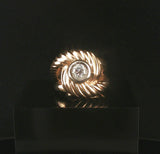 14k Yellow and White Gold 0.35ct Diamond 11.7g Heavy Fancy Ring Size 5.5