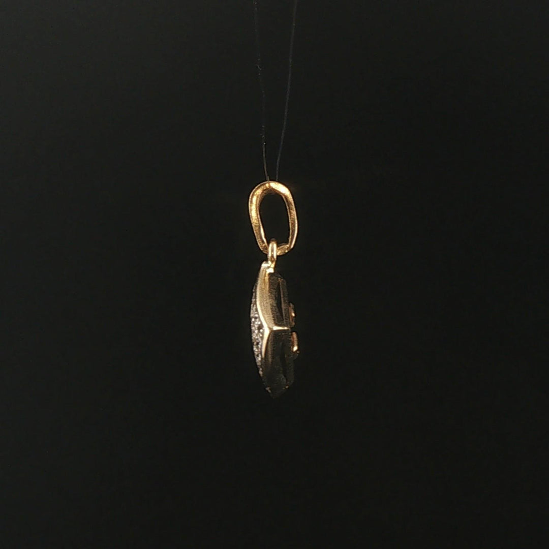 14k Yellow Gold 0.75cttw Princess Cut Diamond Square Pendant
