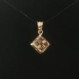 14k Yellow Gold 0.75cttw Princess Cut Diamond Square Pendant