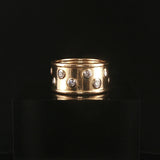 14k Yellow Gold and 0.75cttw Bezel Set Diamond Vintage Solid Band Ring Size 7
