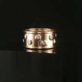 14k Yellow Gold and 0.75cttw Bezel Set Diamond Vintage Solid Band Ring Size 7