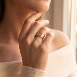 14k Yellow Gold and 0.75cttw Bezel Set Diamond Vintage Solid Band Ring Size 7