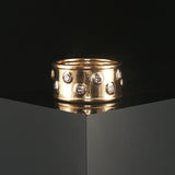 14k Yellow Gold and 0.75cttw Bezel Set Diamond Vintage Solid Band Ring Size 7