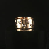 14k Yellow Gold and 0.75cttw Bezel Set Diamond Vintage Solid Band Ring Size 7
