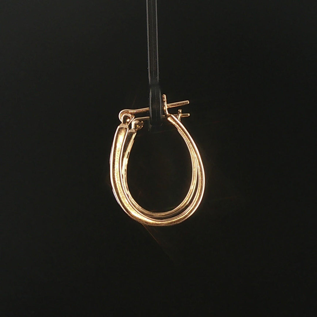 14k Yellow Gold and 0.50cttw Diamond Hoop Earrings 1"