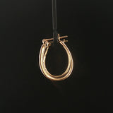 14k Yellow Gold and 0.50cttw Diamond Hoop Earrings 1"