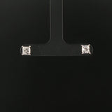 14k White Gold 1.07cttw Princess Cut Diamond Stud Earrings with GSI Cert