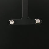 14k White Gold 1.07cttw Princess Cut Diamond Stud Earrings with GSI Cert