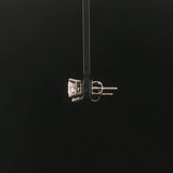 14k White Gold 1.07cttw Princess Cut Diamond Stud Earrings with GSI Cert