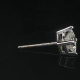 14k White Gold 1.07cttw Princess Cut Diamond Stud Earrings with GSI Cert